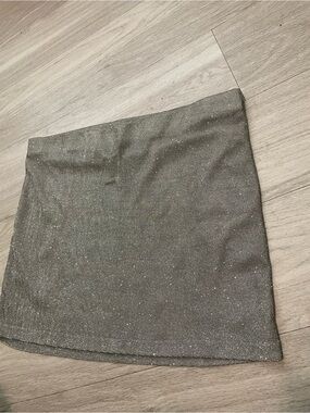 wild fable Metallic Silver Glitter Mini Skirt